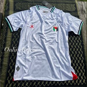 Palestine 2025 2026 Away White Soccer Jersey with Red and Green Accents
